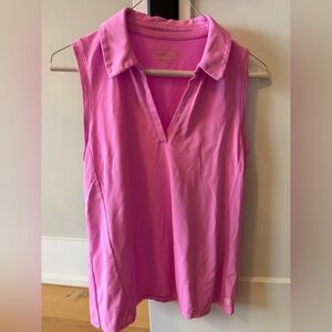 Lilly Pulitzer Luxletic Sleeveless Pink Polo Golf/Tennis Top - M